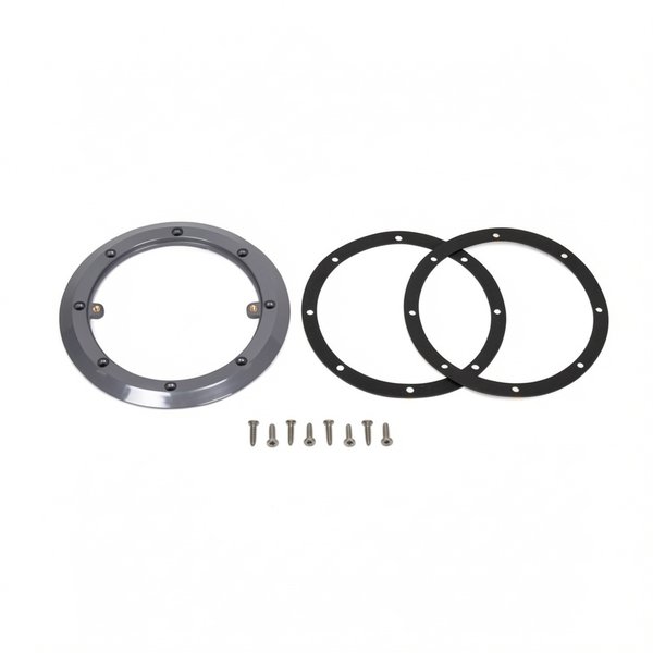 Bride BDF (+ joints + vis Parker 5,5x25mm) anti-vortex avec inserts métriques en laiton - ANTHRACITE