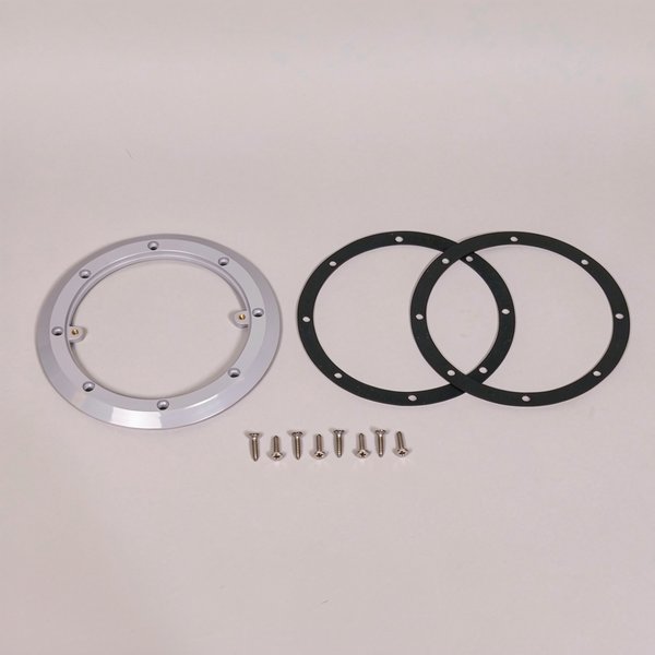 Bride BDF (+ joints + vis Parker 5,5x25mm) anti-vortex avec inserts métriques en laiton - GRIS