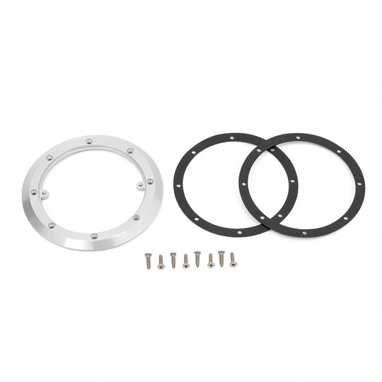Bride BDF (+ joints + vis Parker 5,5x25mm) anti-vortex avec inserts métriques en laiton - GRIS