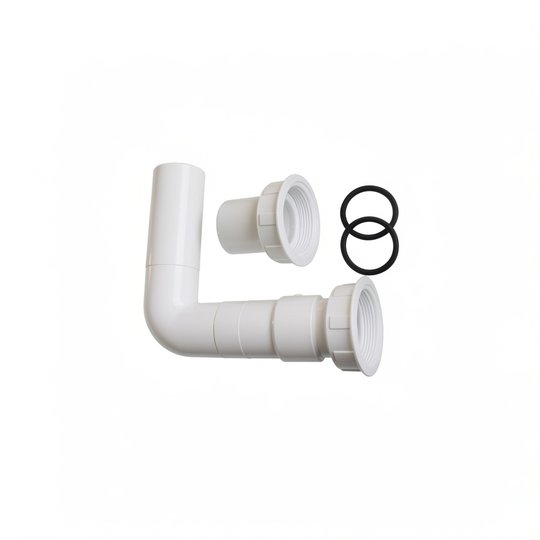 Liaisons de vanne blanches sup. et inf. à coller Ø63 avec joints et écrous 2" pour filtres Astral, Espa, Certi