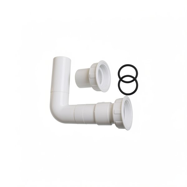 Liaisons de vanne blanches sup. et inf. à coller Ø63 avec joints et écrous 2" pour filtres Astral, Espa, Certi