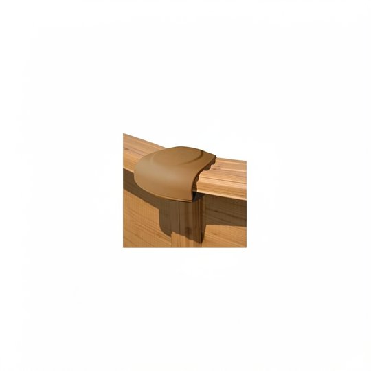 Cache Margelle Marron Couleur Bois en 2 parties + vis