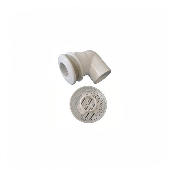 Bonde de fond Blanche coude 90 D50 avec grille couvercle pour spa Spa Iberspa/Astral
