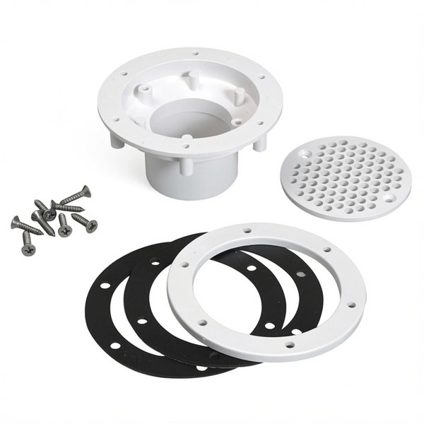 Refoulement Liner Aquareva RL-319 2" avec grille, Ø63 à coller blanc