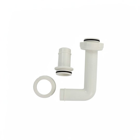 Liaisons de vanne blanches sup. et inf. à coller Ø50 avec joints et écrous 1"1/2 pour filtres Hayward
