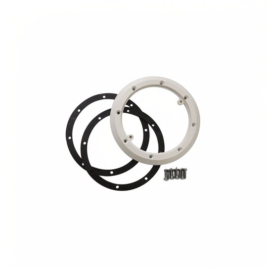 Bride BDF (+ joints + vis Parker 5,5x25mm) anti-vortex avec inserts métriques en laiton - BLANC