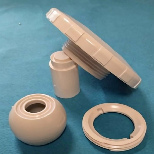 Enjoliveur de refoulement MultiFlow 98/33 mm 00338 + rotule + siège - Longueur filetage 23 mm - BLANC