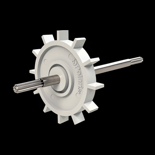 Turbine sur axe dentelé