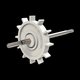 Turbine sur axe dentelé