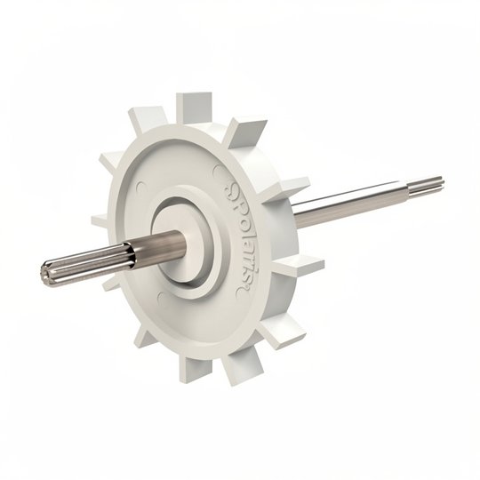 Turbine sur axe dentelé