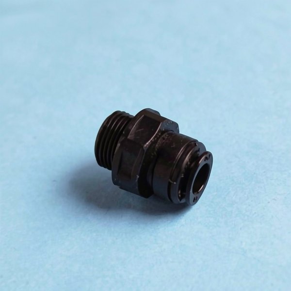 Raccord rapide de chambre d'analyse 3/8" M pour tube PE/TPFE Ø8mm