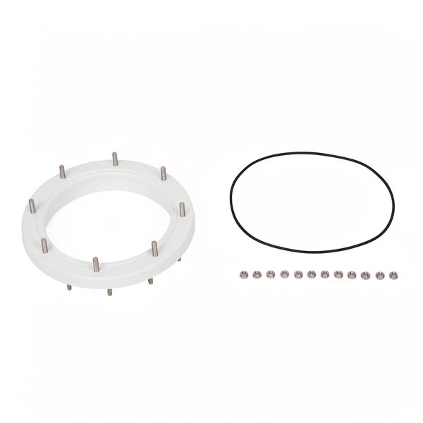 Ensemble bride de couvercle blanc + joint + écrou