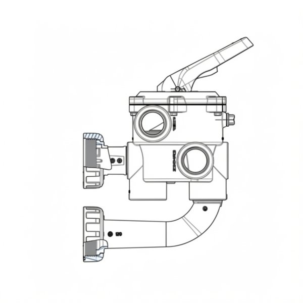 Vanne blanche side 1"1/2 Classic Plus avec liaisons entraxe 125 mm (existe en noir 73950)