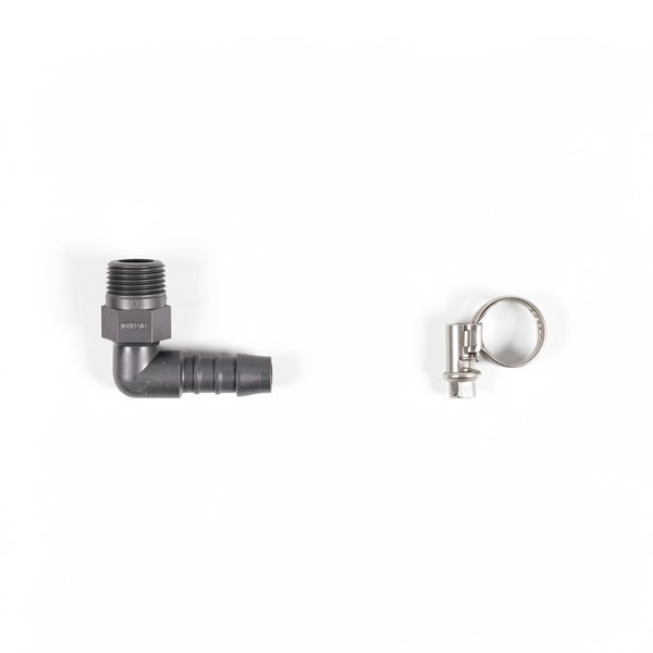Coude norme 90° 3/8" + bride