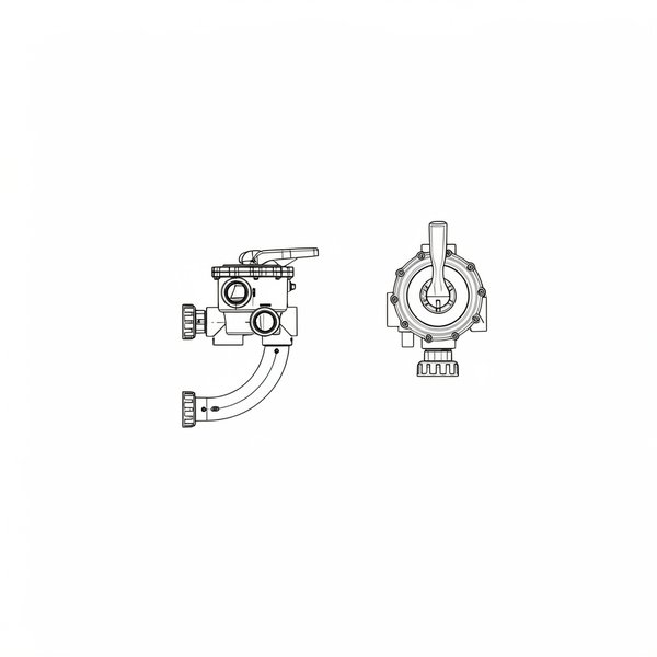 Vanne blanche Side multivoies Classic Plus 2'' avec jonctions entraxe 230 mm