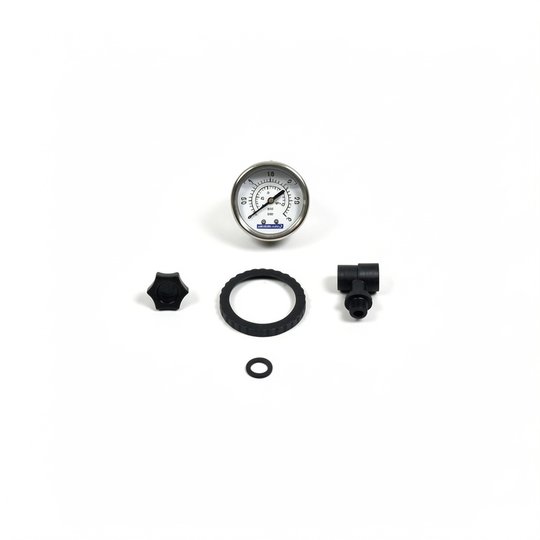 Kit manomètre 1/8" + té + purge d'air + anneau de protection de manomètre
