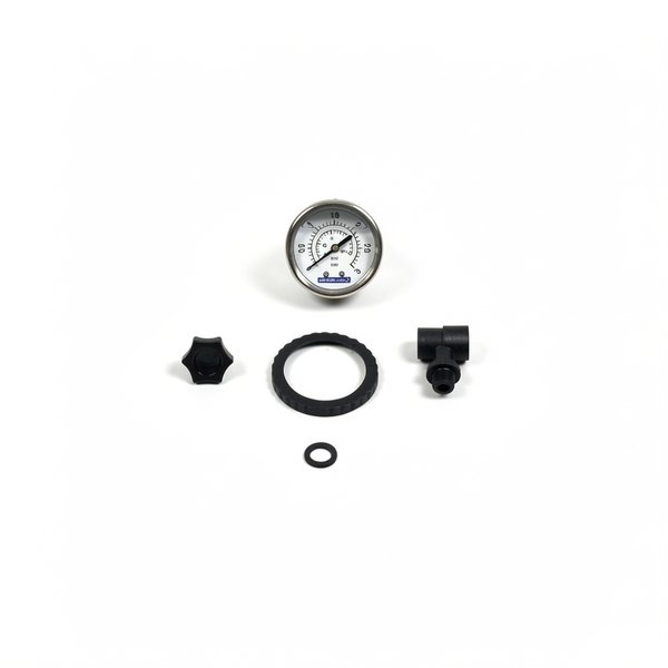 Kit manomètre 1/8" + té + purge d'air + anneau de protection de manomètre