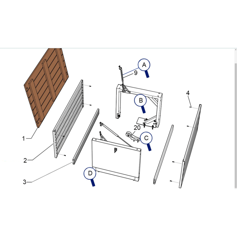 Module de banc extremité coté M/A ZEN'IT
