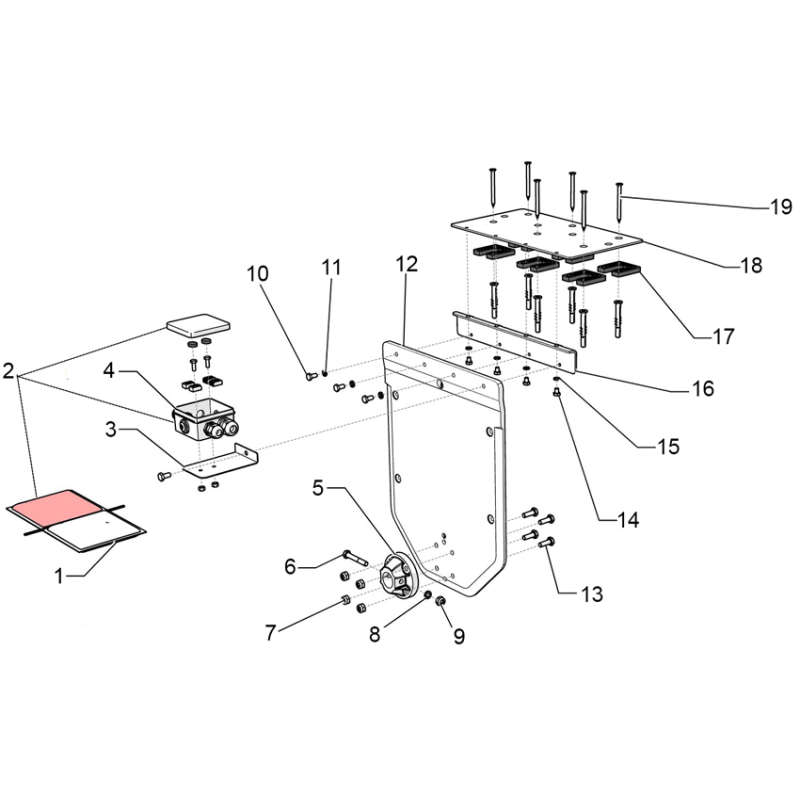 Flasque plastique côté moteur volet immergé