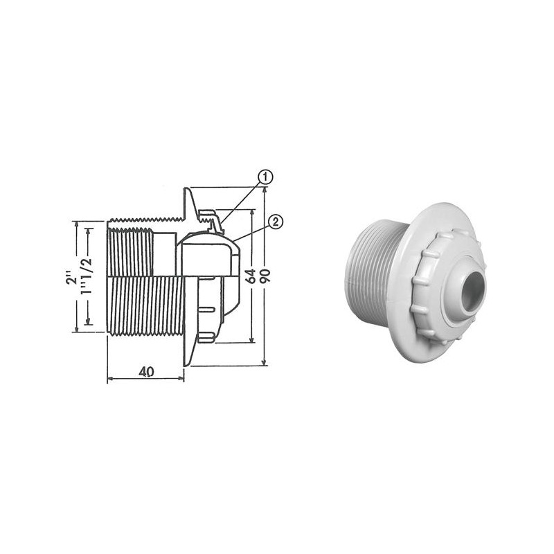 Buse COFIES Orientable béton 2'' - 1''1-2