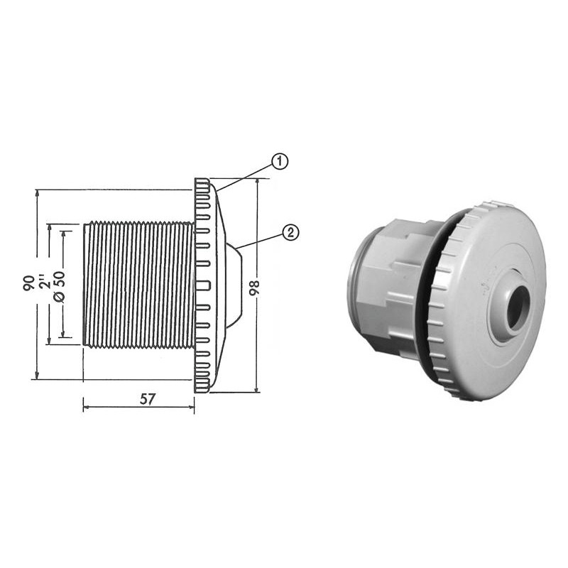 Buse COFIES Orientable béton Ø50mm
