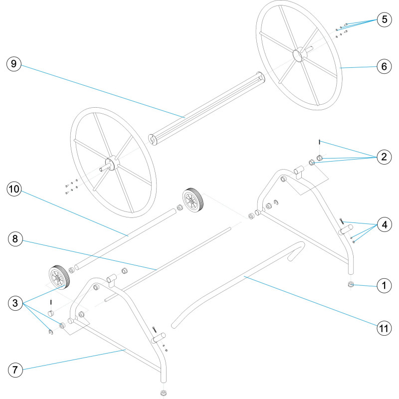 Enrouleur de lignes de nage largeur 1,2 et 1,8 m avec volant