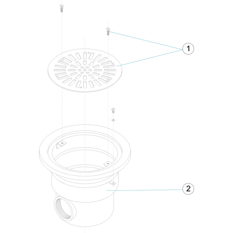 Bonde de fond inox 2" BETON