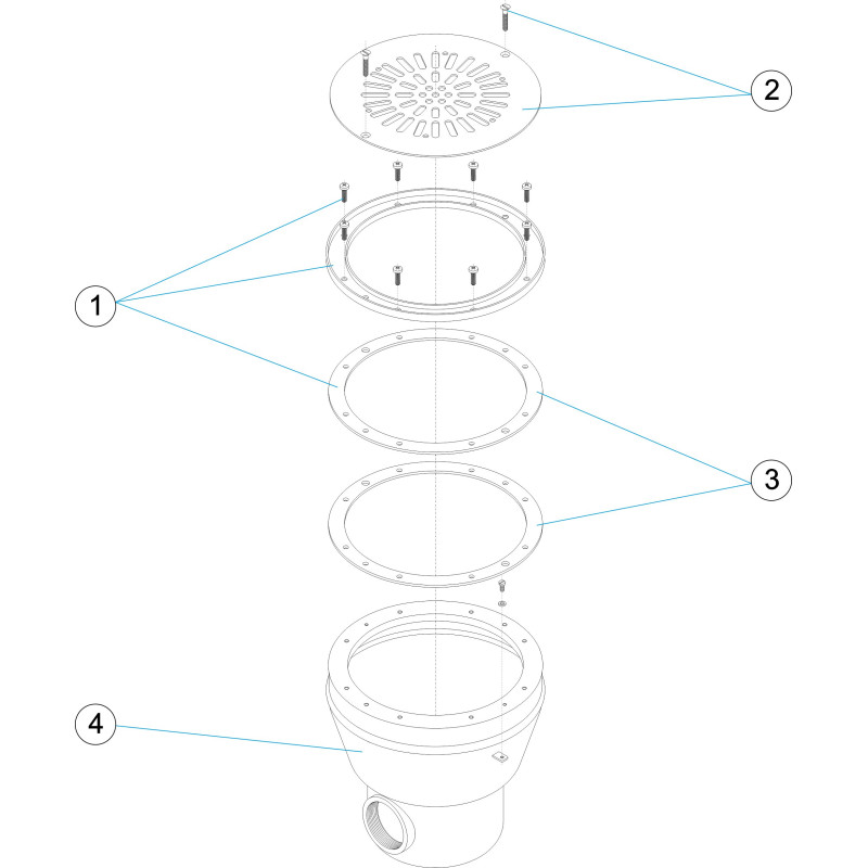 Bonde de fond inox 2" LINER