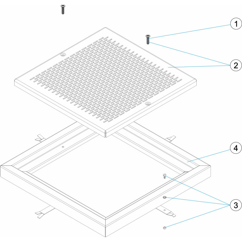 Grille de de BDF carrée inox 304