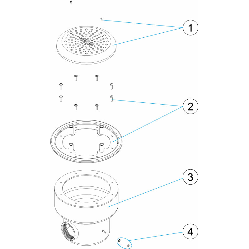 Bonde de fond STYLE anti-vortex ronde BETON