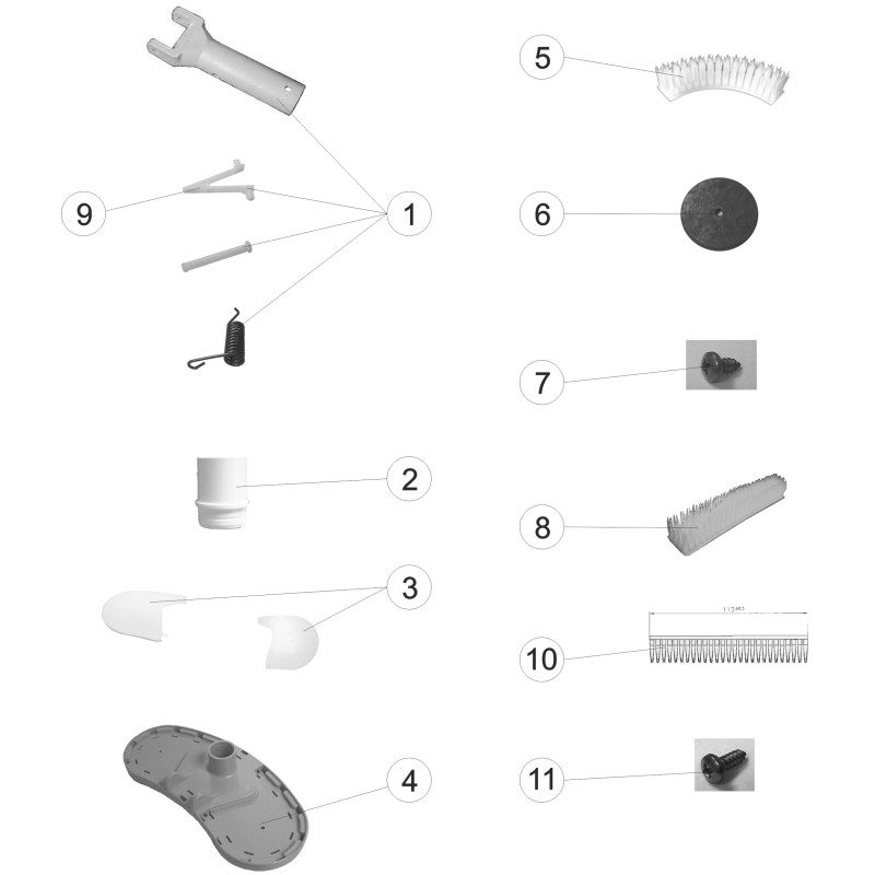 Balai manuel oval clip avec brosses latérales