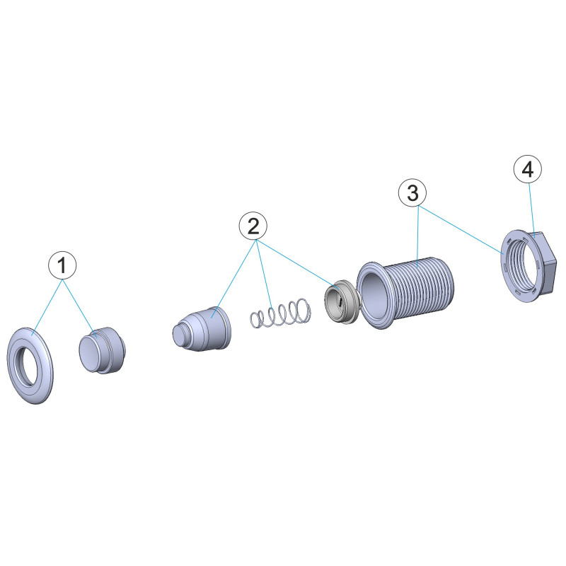 Bouton poussoir pneumatique Ø 6 x Ø 7