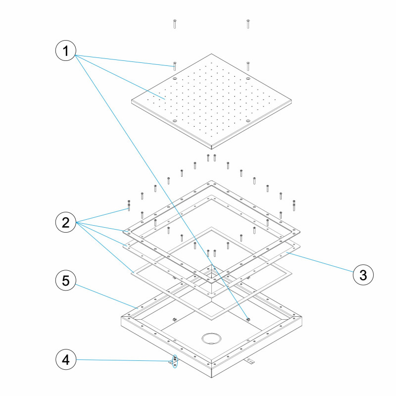 Grille carré hydromassage LINER 550mm
