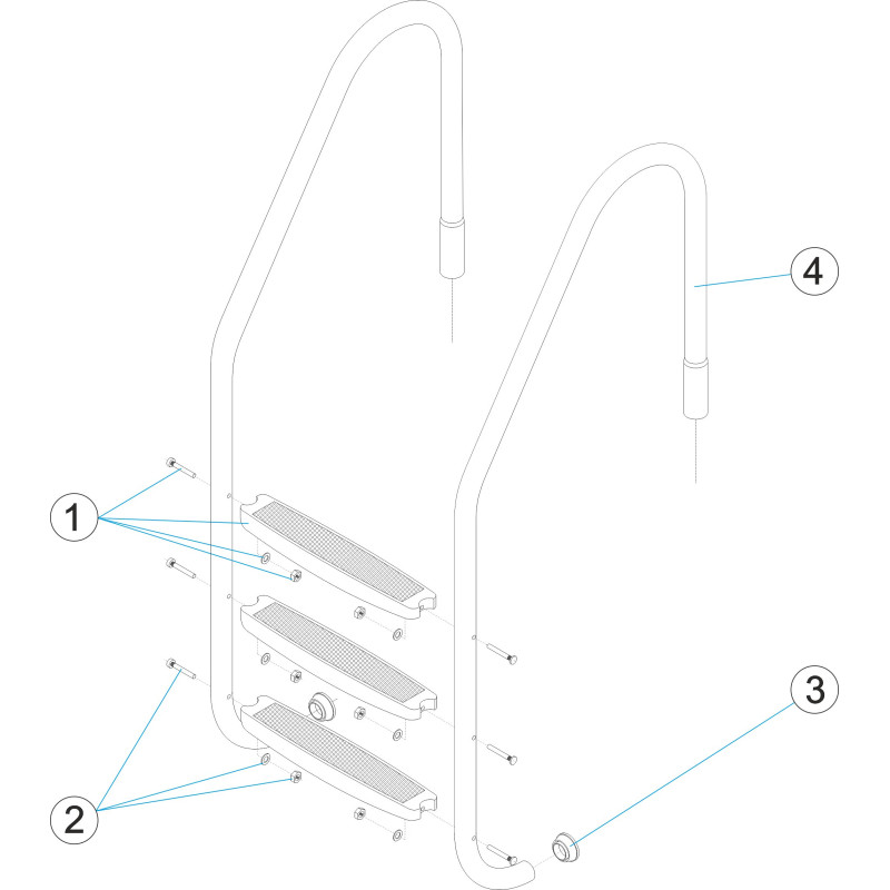 Échelle standard 2-3-4-5 marches plastique USA