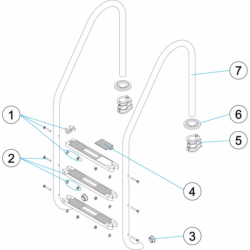Échelle standard haute résistance 3-4 marches