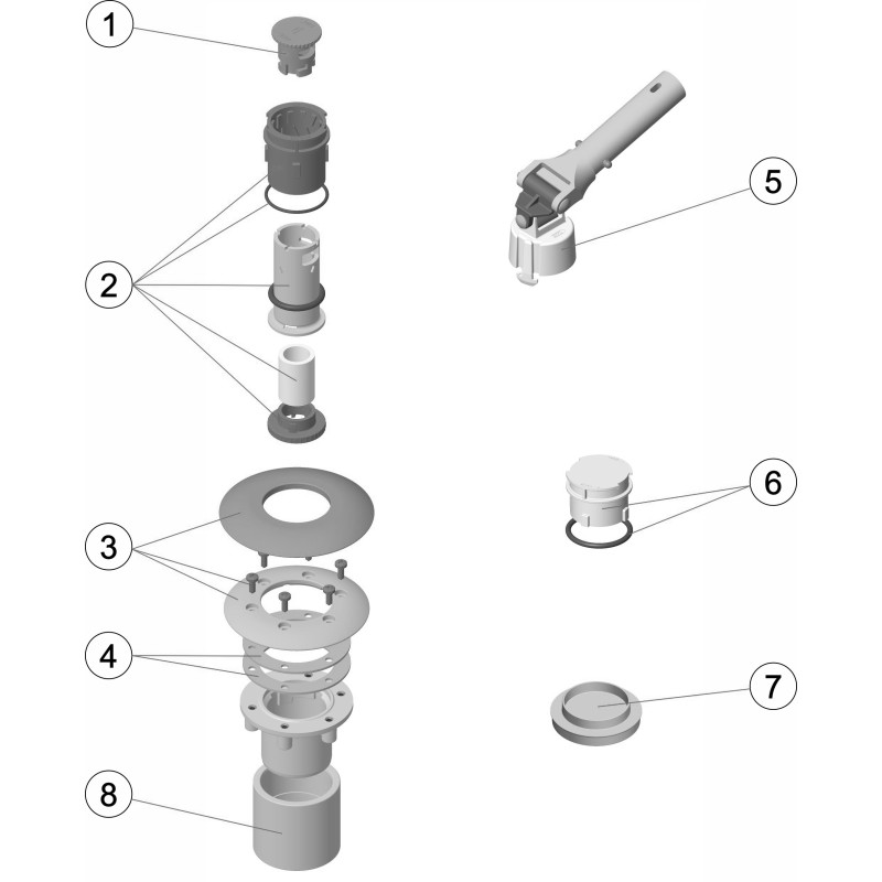 Buse NET'N'CLEAN LINER Ø63 avec inserts
