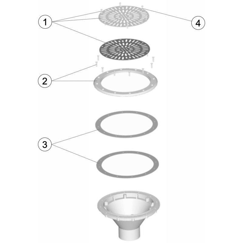 Buse de fond INOX REGLABLE 3" LINER