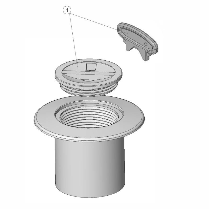 Prise balai avec bouchon BETON