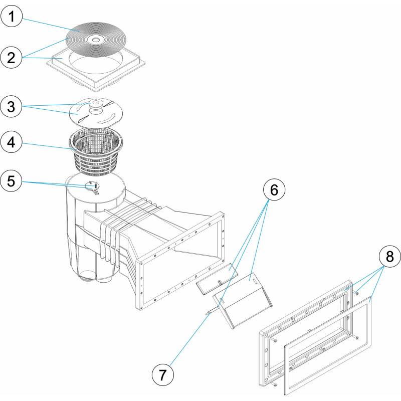 Skimmer standard 15L grande meurtrière BETON