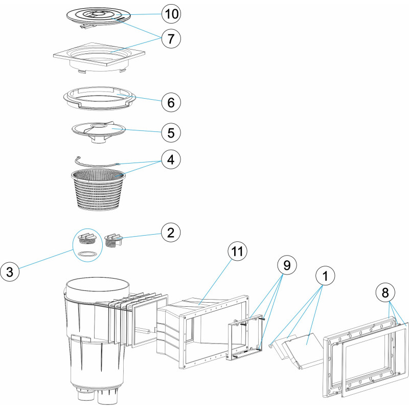 Skimmer PRESTIGE 17,5L grande meurtrière BETON