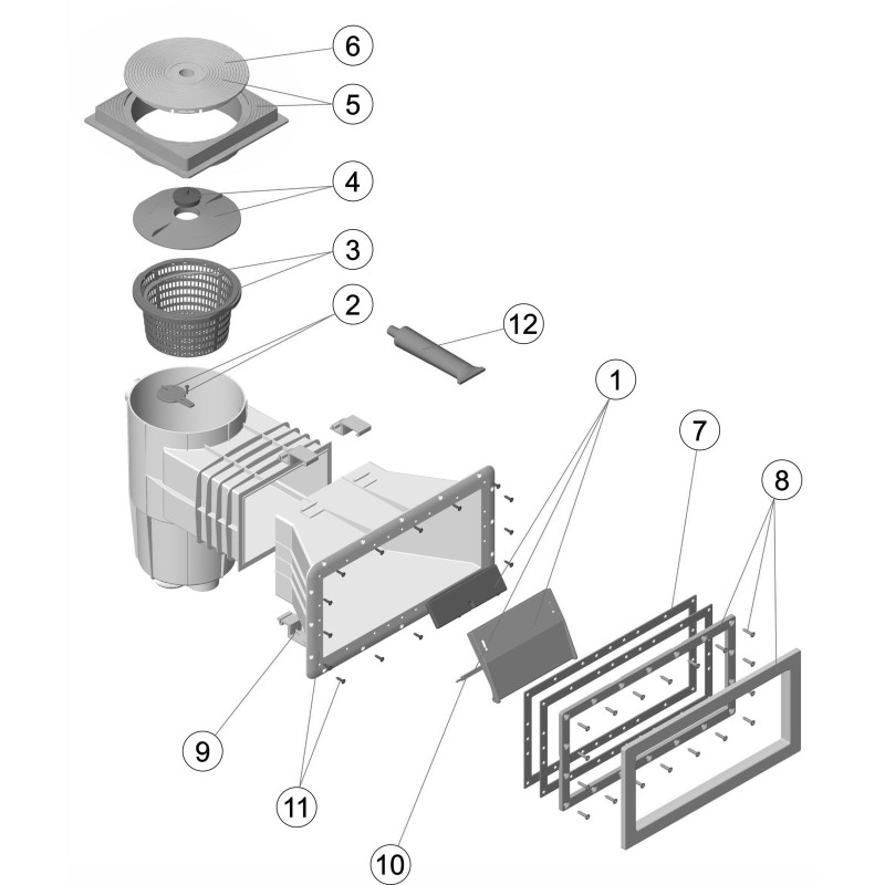 Skimmer standard PANEL PROTECT 15L PRÉFABRIQUÉ