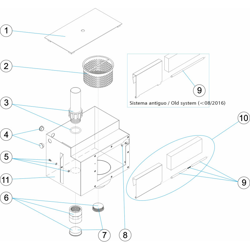 Skimmer A-100 INOX 316