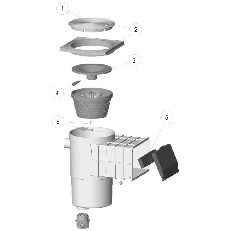 Skimmer HYDROSWIM piscine BETON couvercle carré