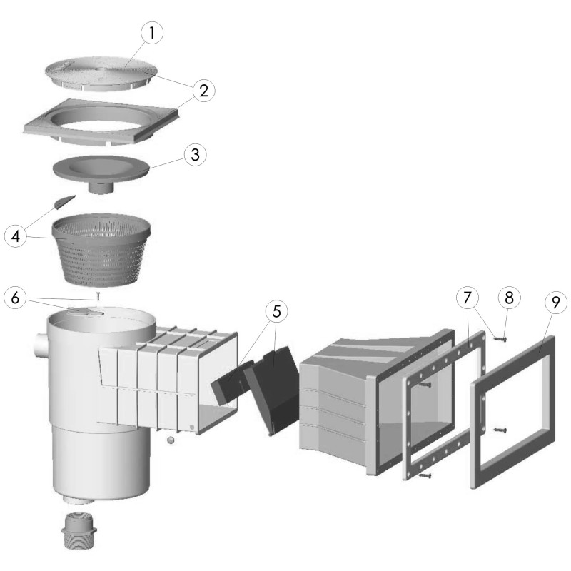 Skimmer HYDROSWIM GM BETON couvercle carré