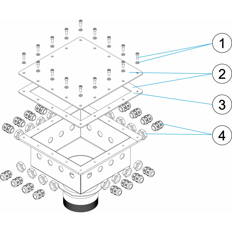 Boitier de connexion carrée