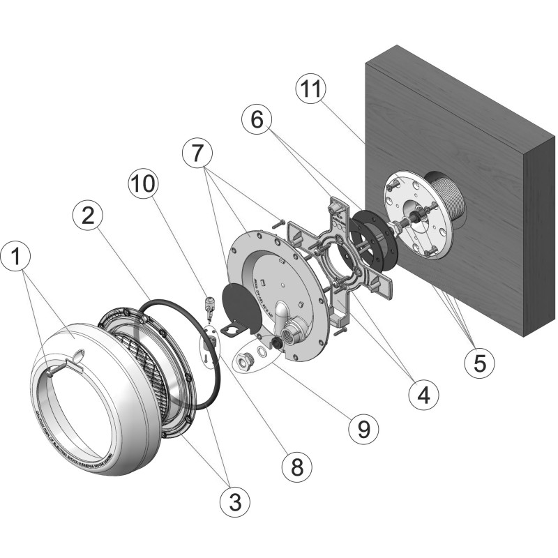 Projecteur avec embout passe-câbles