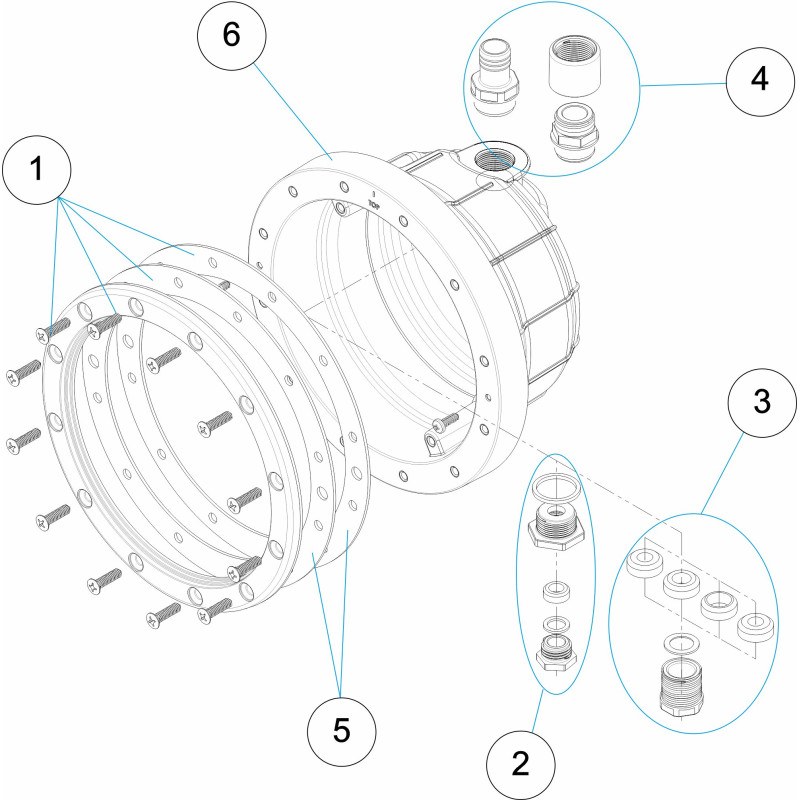 Niche de projecteur autotaraudée et métrique