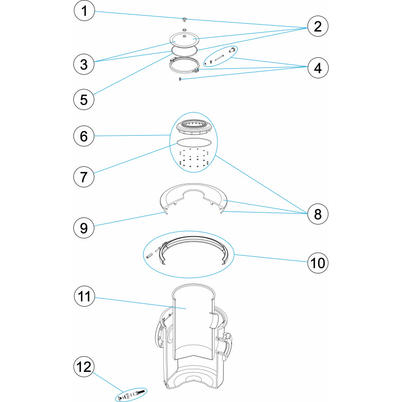 Préfiltre polyester avec couvercle viseur 60L