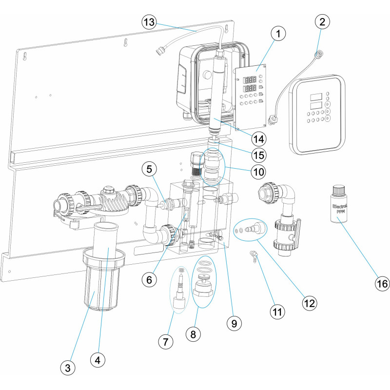 Tableau de régulation AP PR-204 Chlore PPM