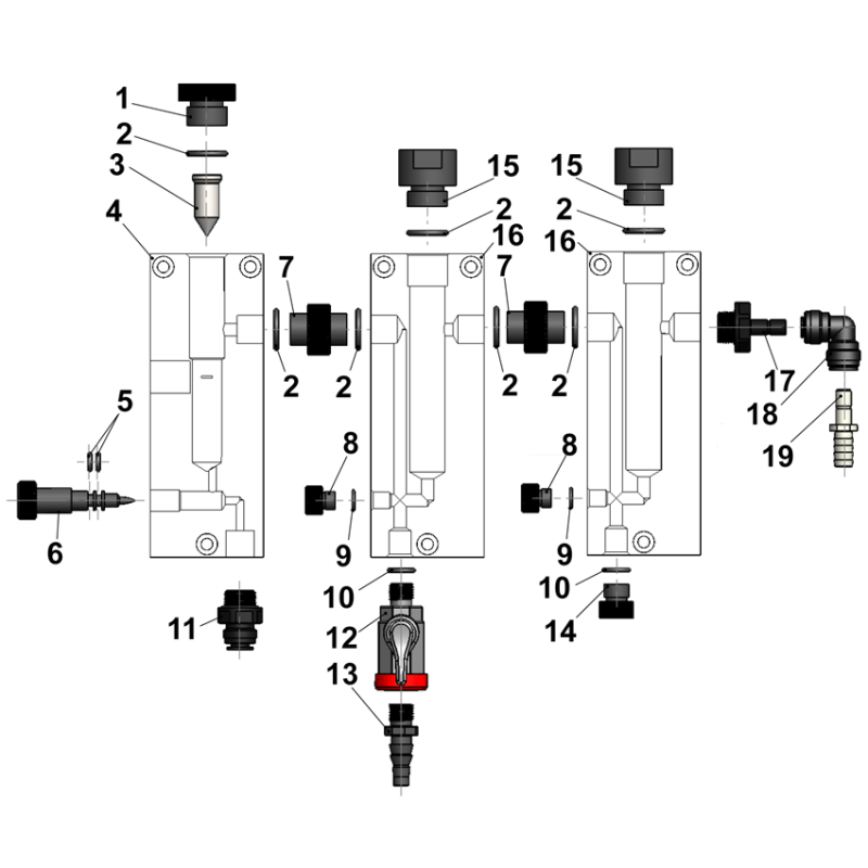 Chambre d'analyse modulaire PMMA/PVC